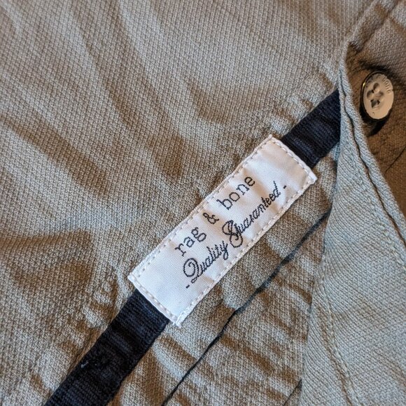 Rag & Bone Men Fit 2 Poplin Button Down Shirt Slim In Olive Green Size S - Picture 3 of 8